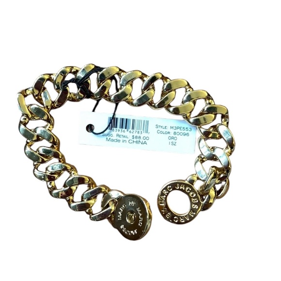 NWT Marc by Marc Yellow small Gold Cuban Chain with dust bag - Picture 2 of 3